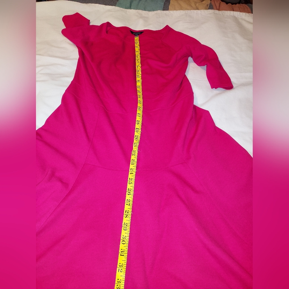 Lands' End Fuchsia Fit And Flare Midi Dress - Picture 8 of 8